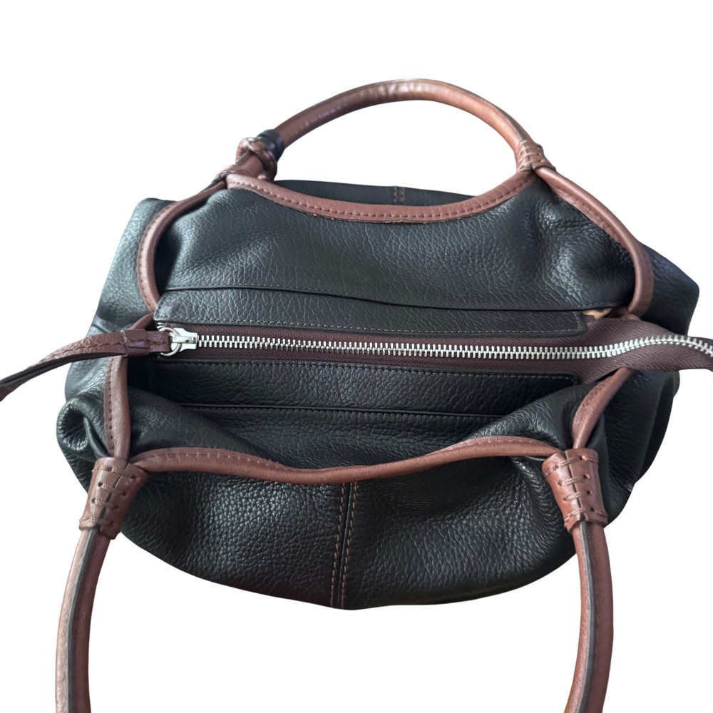 Brighton Tatum London groove Black Pebbled Slouchy Leather HOBO Shoulder Bag EUC - Picture 3 of 14